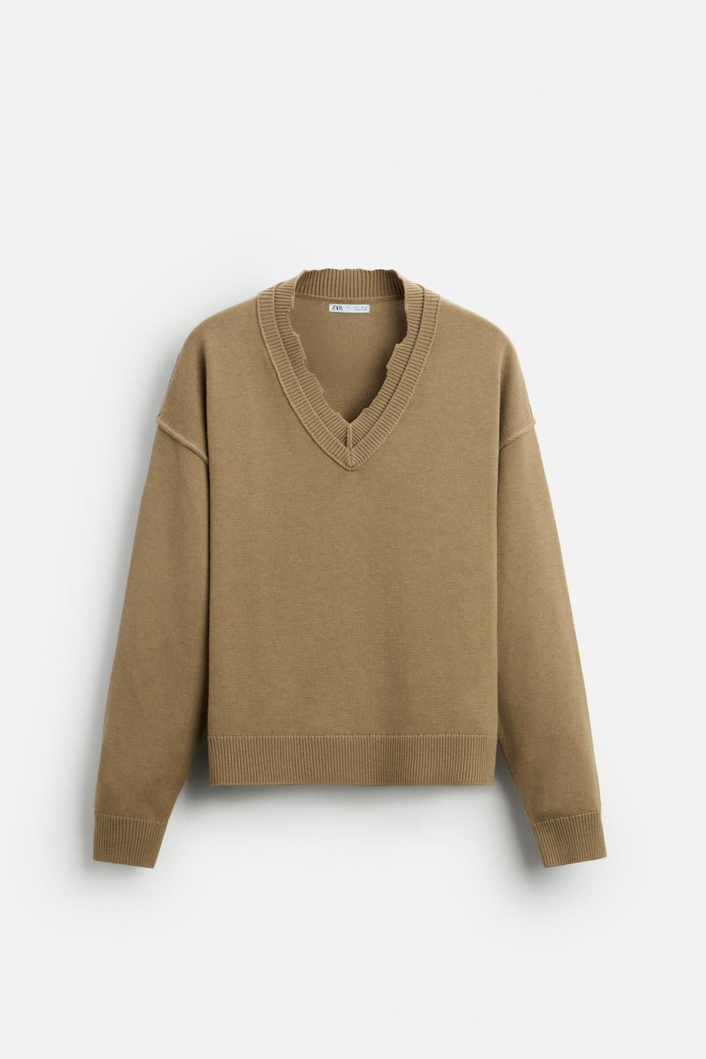 DOUBLE LAYERED V-NECK SWEATER - Zara фото 6