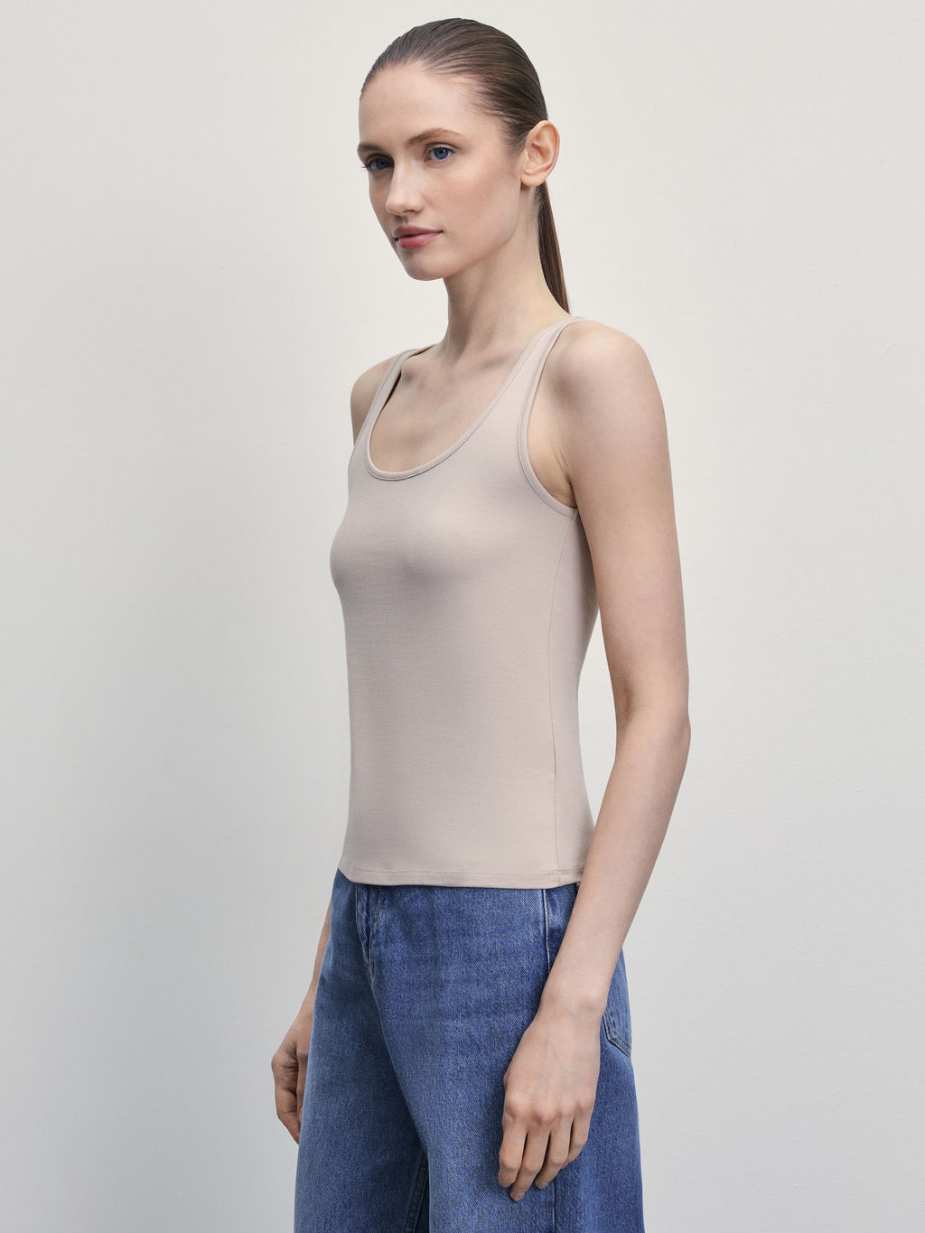 Базовый топ из эластичного хлопка / Zarina  фото 4