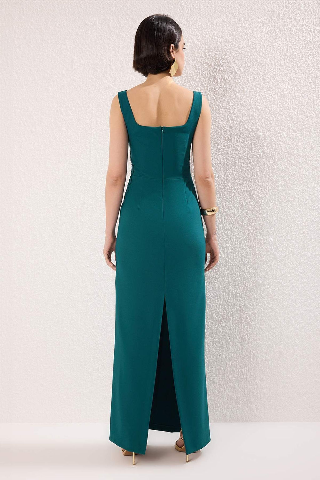 Trendyolmilla Bordo Cicek Aplike Detayl? Dokuma Maxi Abiye & Mezuniyet Elbise TPRSS25AE00177 фото 4