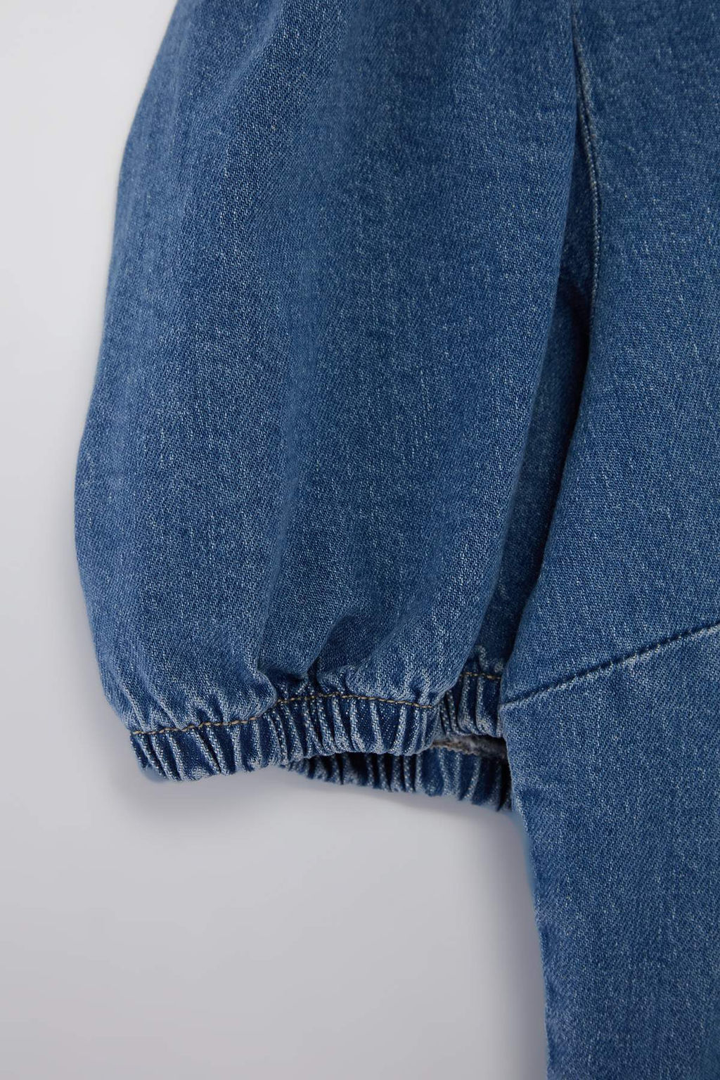 Mavi Balon Kollu D__me Detayl_ Peplum Denim Bluz TWOAW27BZ00037 - Trendyolmilla фото 8