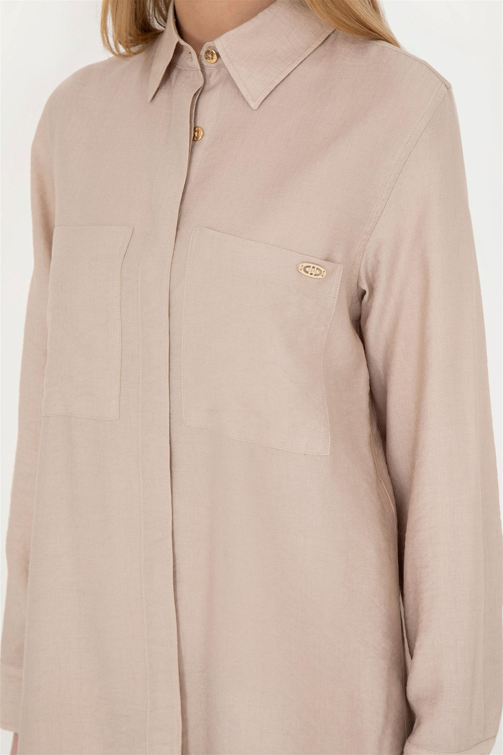 Женское тканое платье песочного цвета - U.s. polo assn фото 7