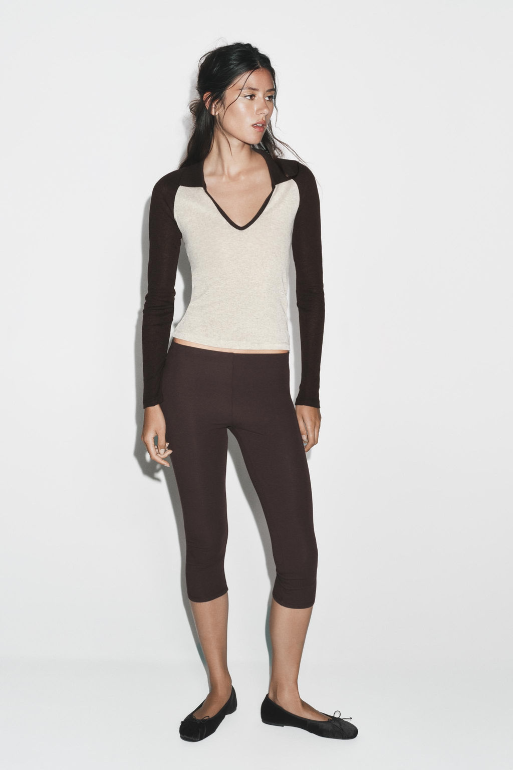 CONTRAST POLO COLLAR T-SHIRT - Zara фото 9