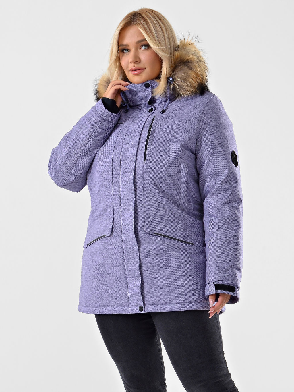 Женская городская парка / куртка Azimuth В 221/21864-1_79 Лавандовый (БР)  фото 7