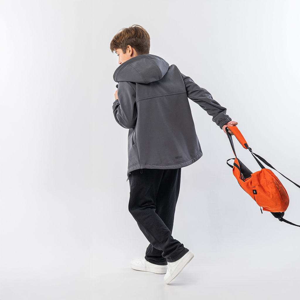 RODOS Куртка софтшелл для мальчика демисезон М-311д Тёмно-серый  фото 12