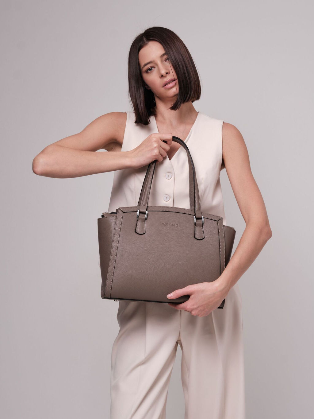 Сумка кожаная Azaro 30690 тауп