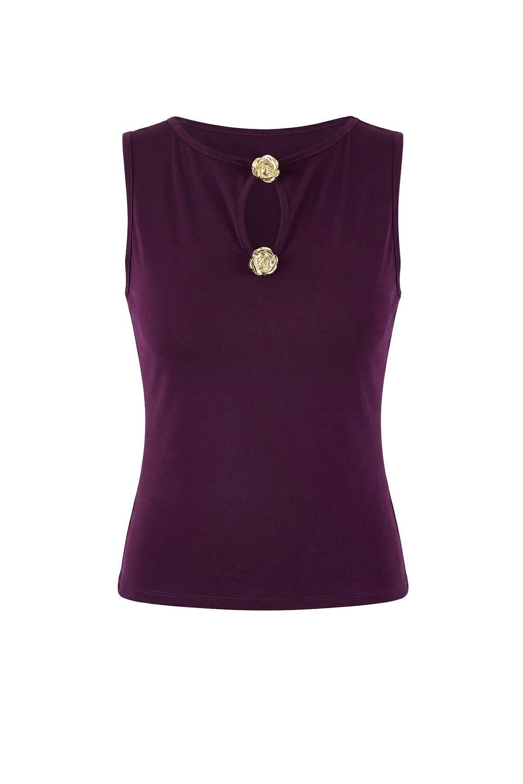 Murdum Fitted/Vucuda Oturan Kay?k Yaka Kolsuz Aksesuar Detayl? Esnek Orme Bluz TWOSS26BZ00183