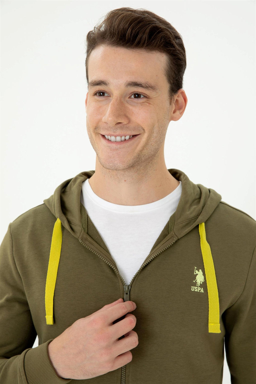 Мужской вязаный кардиган цвета хаки - U.s. polo assn фото 9