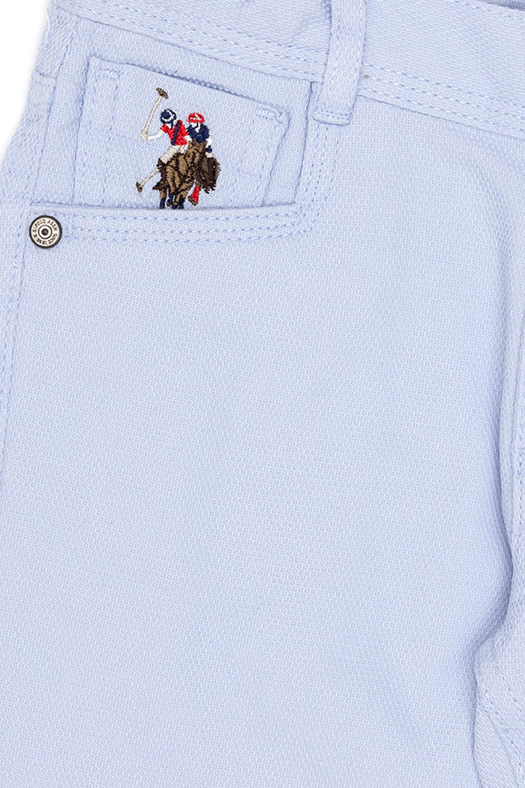 Голубые брюки из плотной ткани для мальчика - U.s. polo assn фото 4