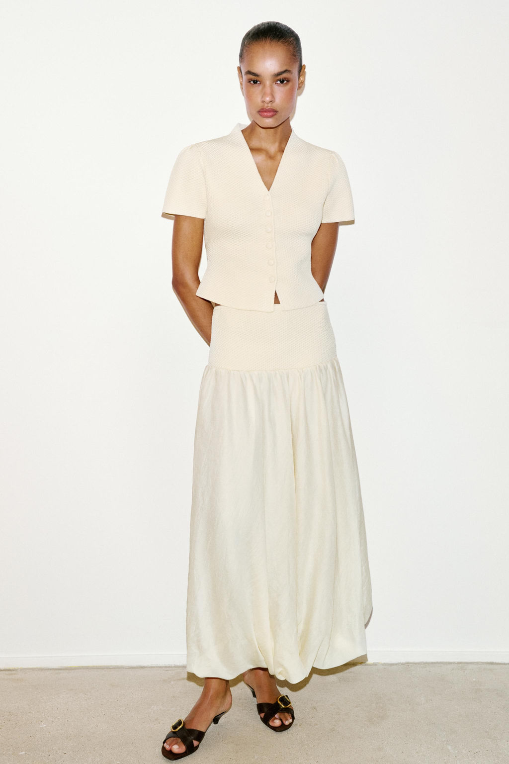 CHAQUETA ESTRUCTURA PUNTO / Crudo