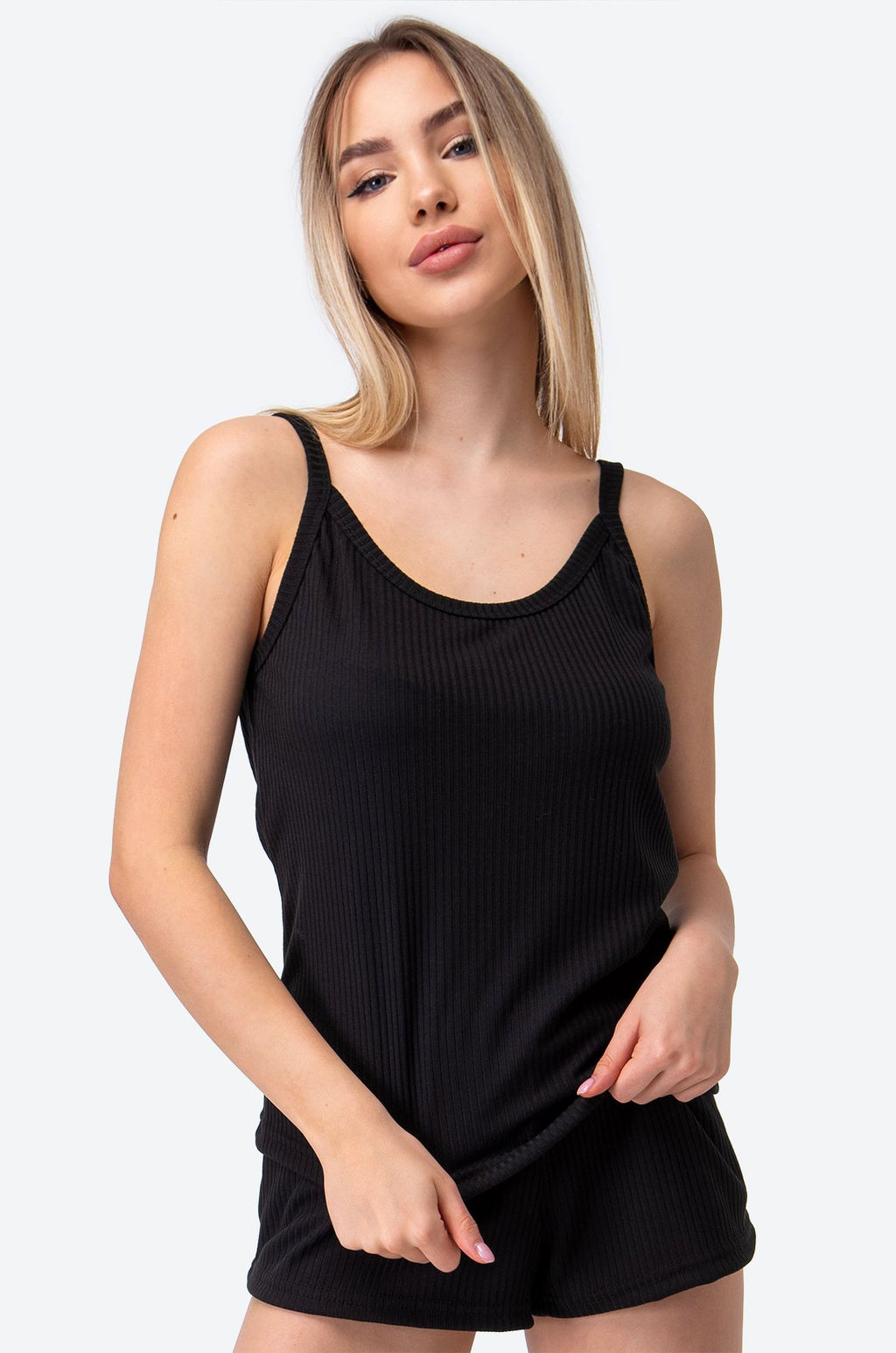 Женская пижама с шортами в рубчик Happyfox