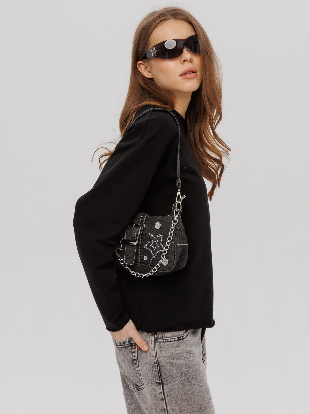 Женский лонгслив из футера 2-х нитки Lingeamo черный ВК-25 (35)  фото 9