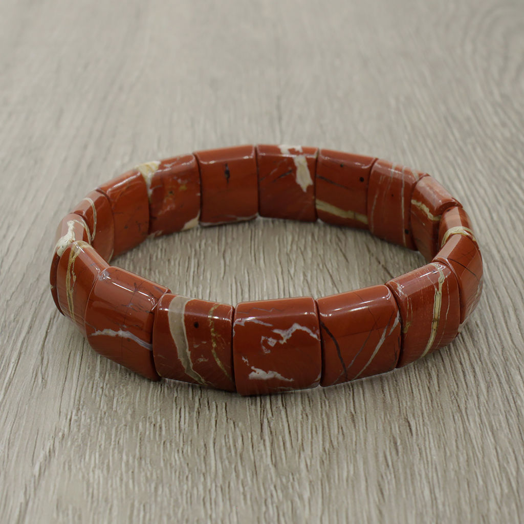 Браслет Ириска яшма красная с бежевым - Agat77 фото 2