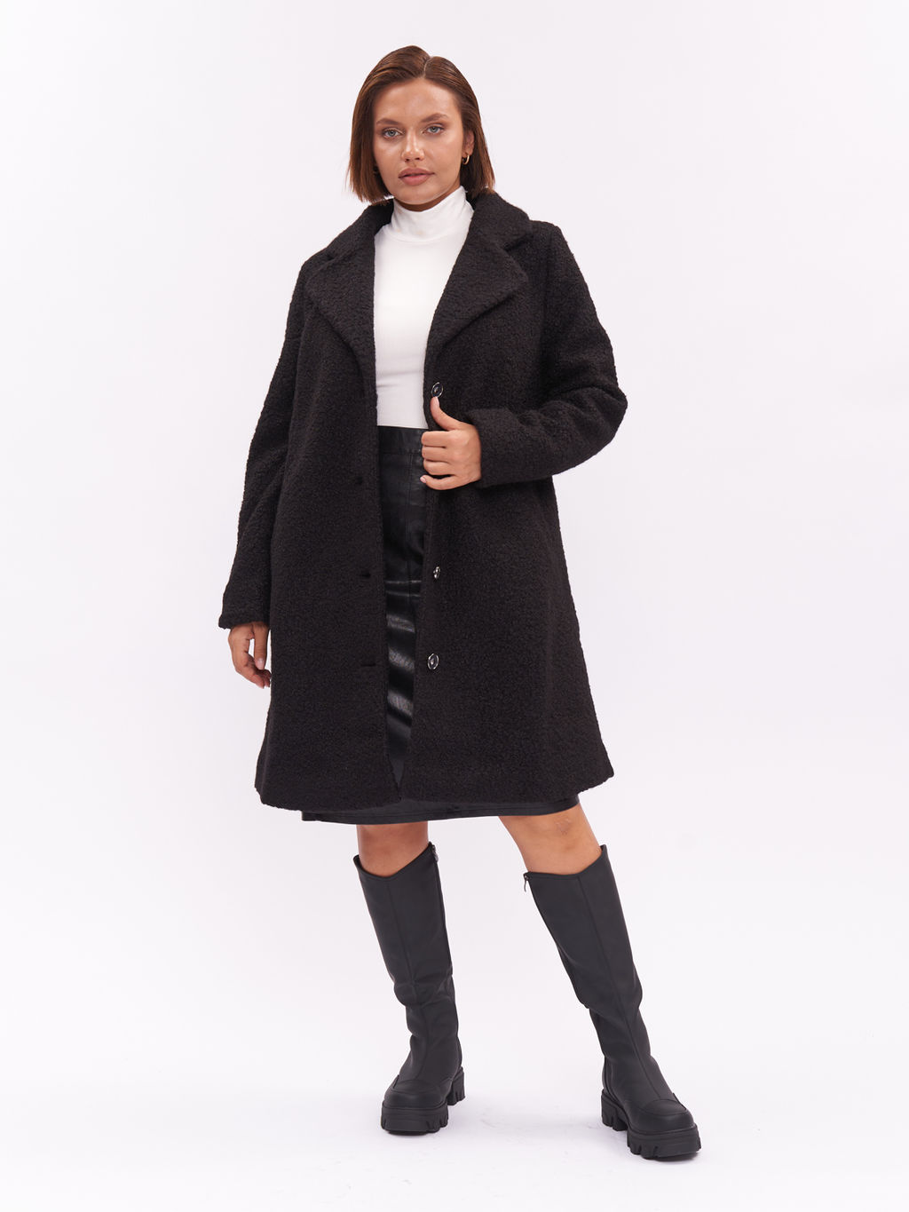 Пальто из букле ZPL13023BLK01 - Артесса фото 3