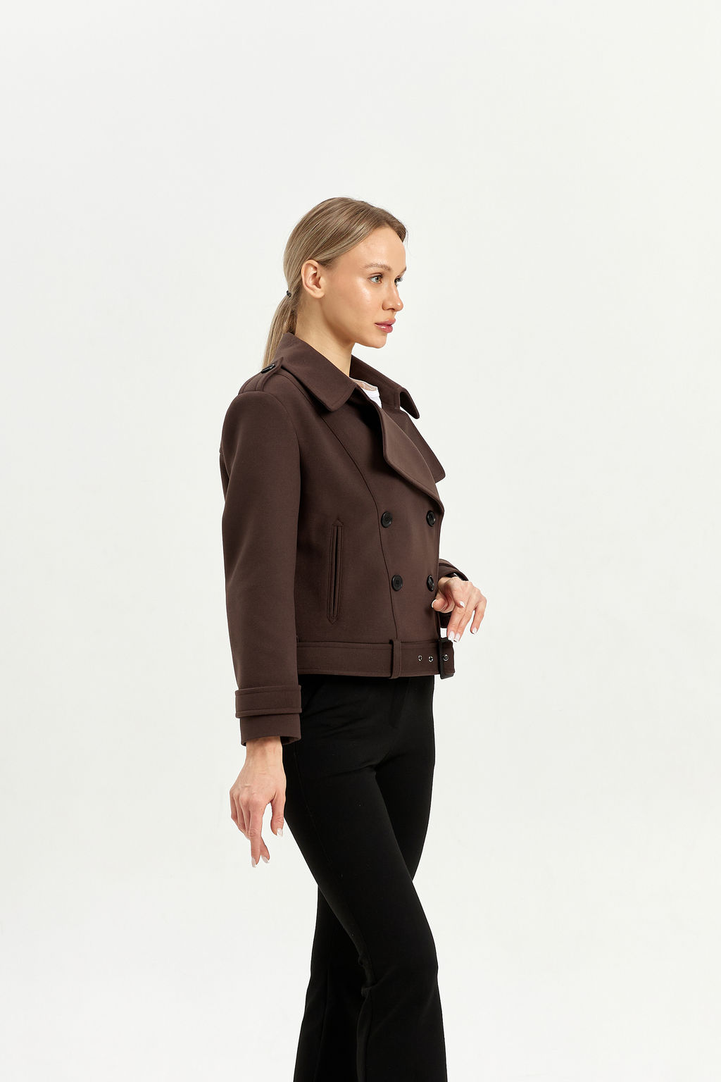 Полупальто женское демисезонное 25999 (пепельный/ёлочка) - Kankan фото 56