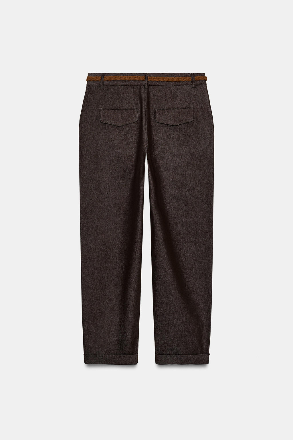PANTAL?N CHINO CINTUR?N TRENZADO / Marr?n - Zara фото 9