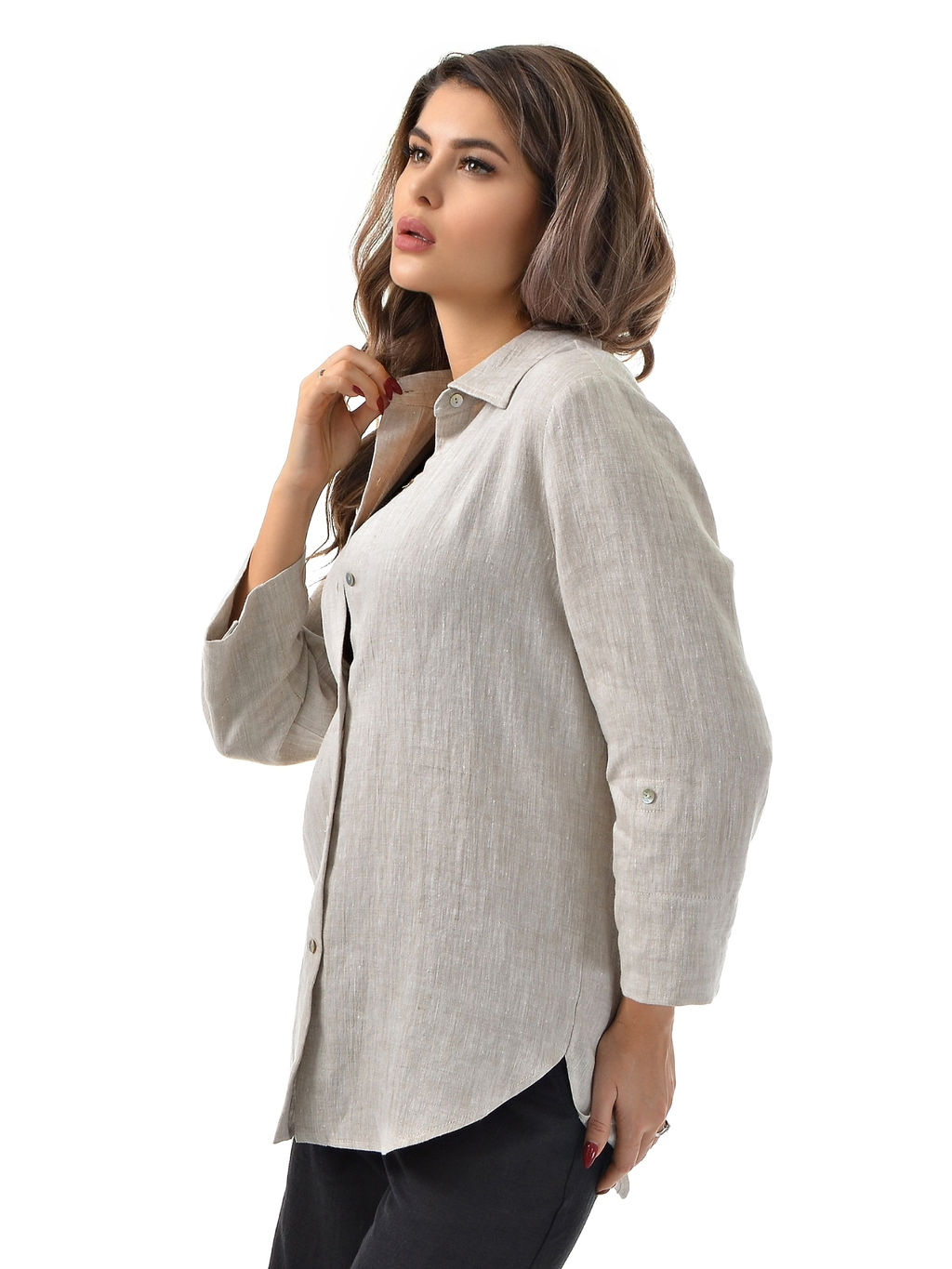 Рубашка  100% лён умягченный и варёный - А+б коллекция фото 8