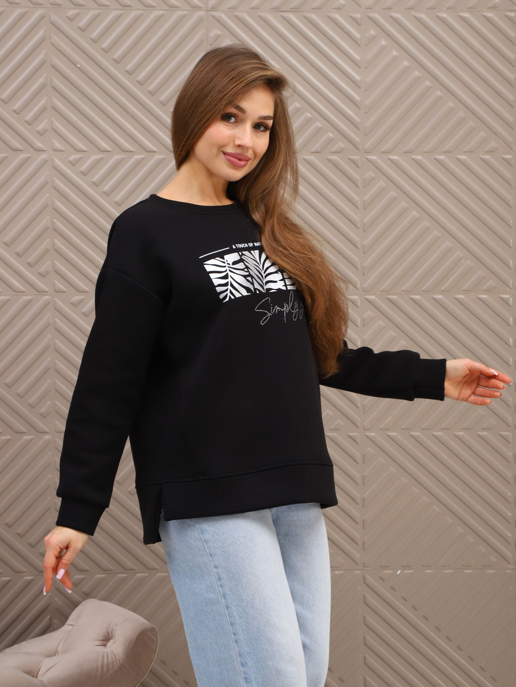 Свитшот женский Флёр черный