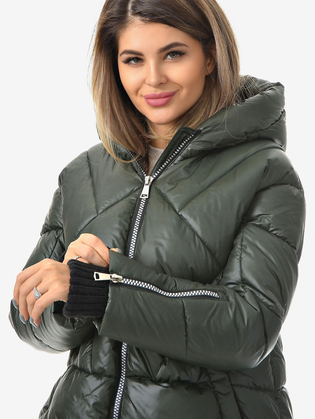 Зимняя куртка с вязанной отделкой - А+б коллекция фото 11