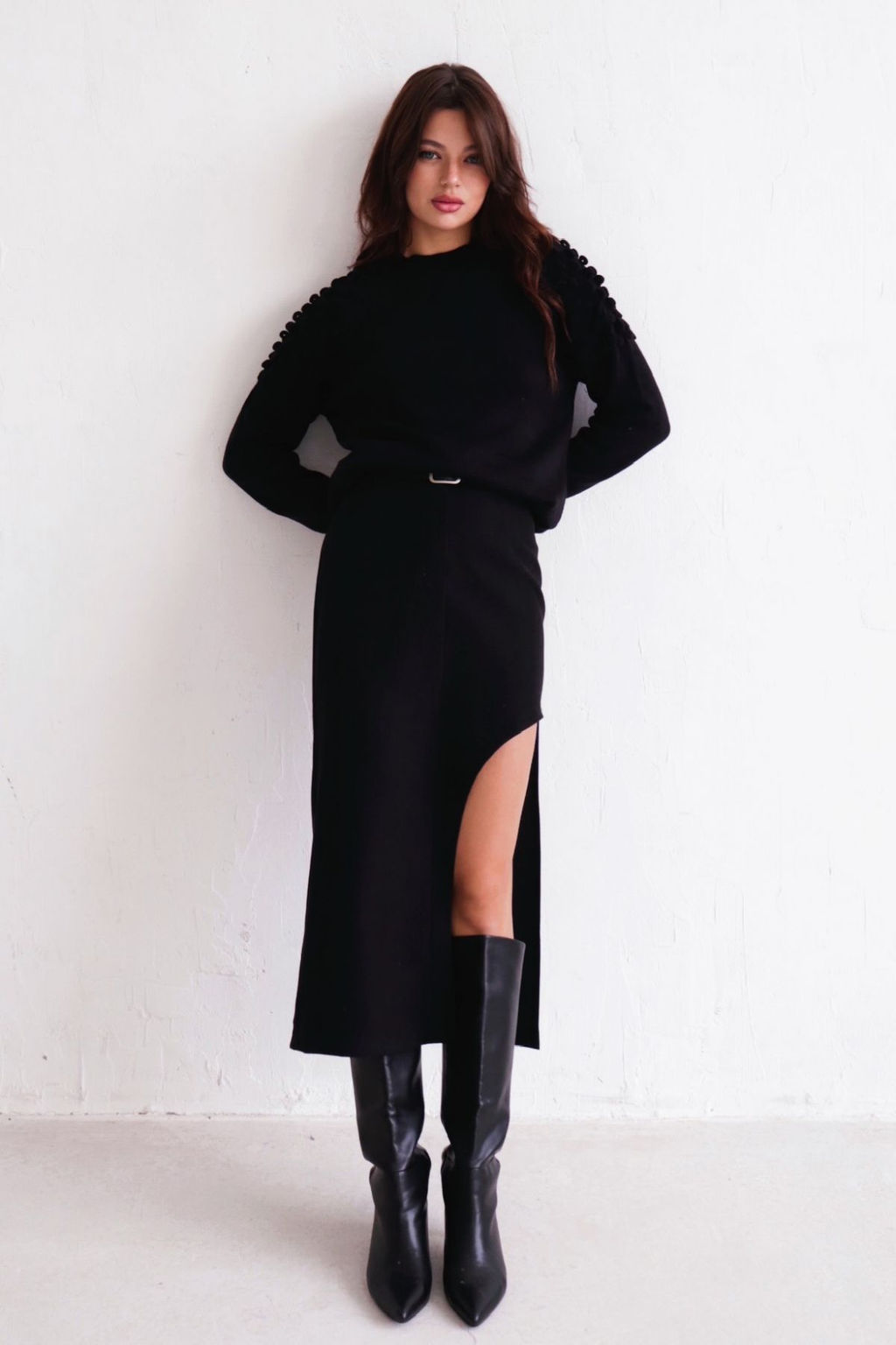 Martichelli Юбка с вырезом чёрная  фото 13