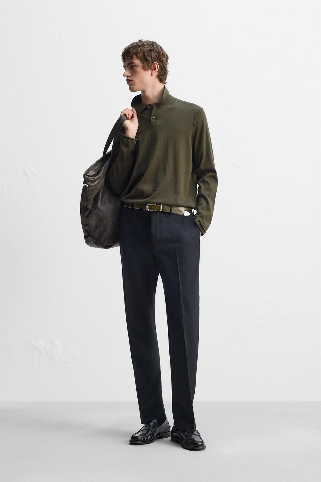 KNIT WOOL-COTTON POLO SHIRT - Zara фото 2