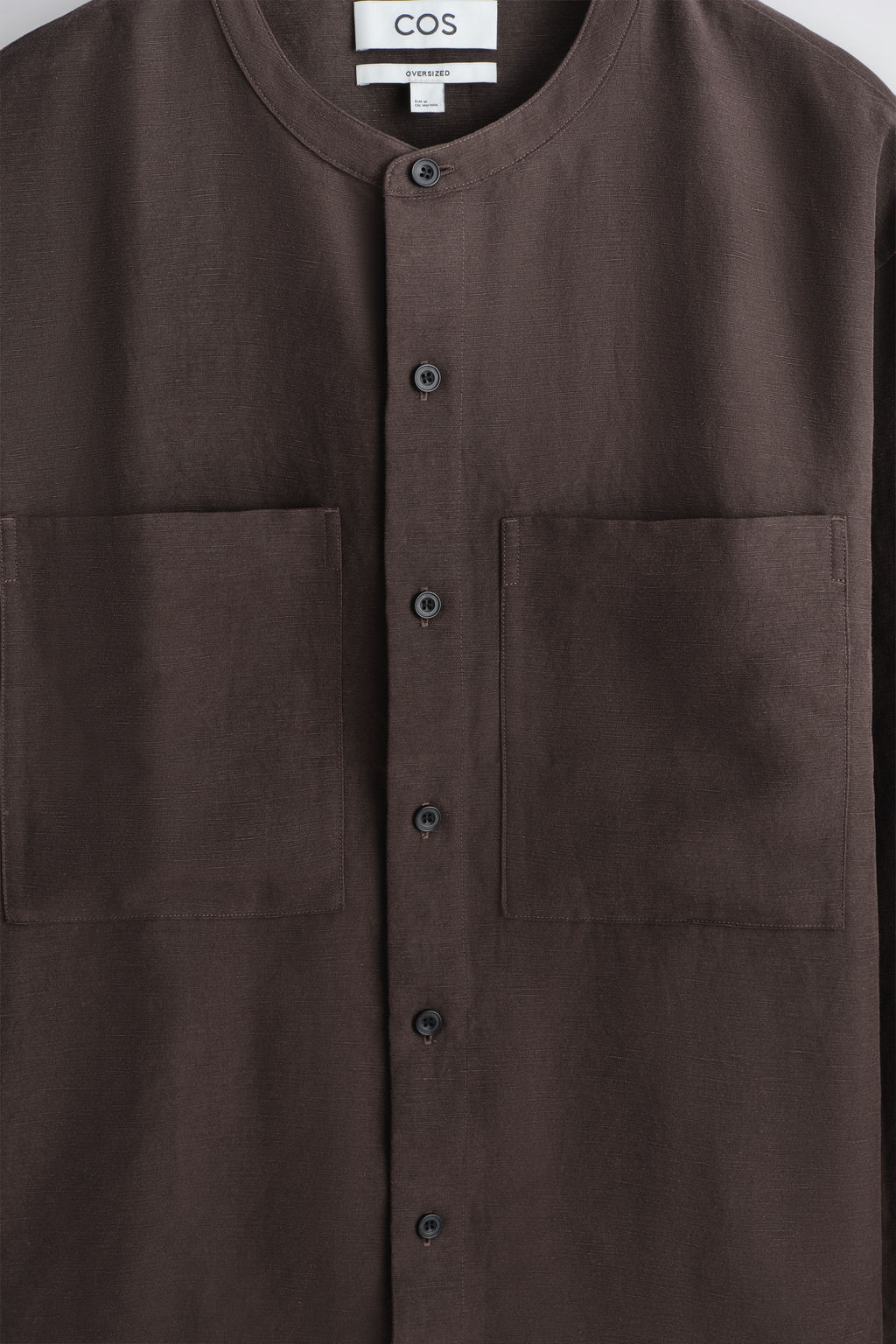 CAMISA OVERSIZE DE LINO CON CUELLO MAO - H&m фото 8