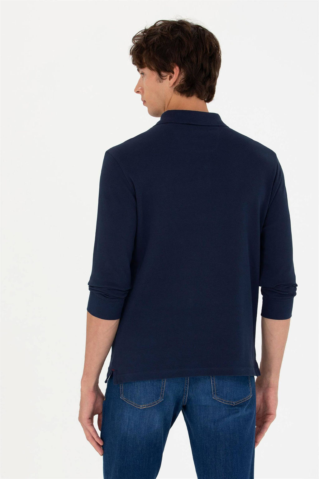 U. S. Polo Assn Мужская темно-синяя базовая толстовка с воротником-поло - U.s. polo assn фото 5
