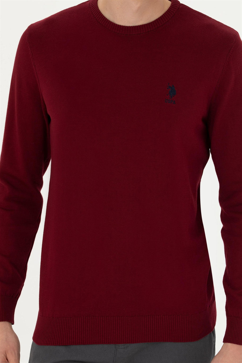 Мужской бордово-красный базовый свитер Неожиданная скидка в корзине - U.s. polo assn фото 6