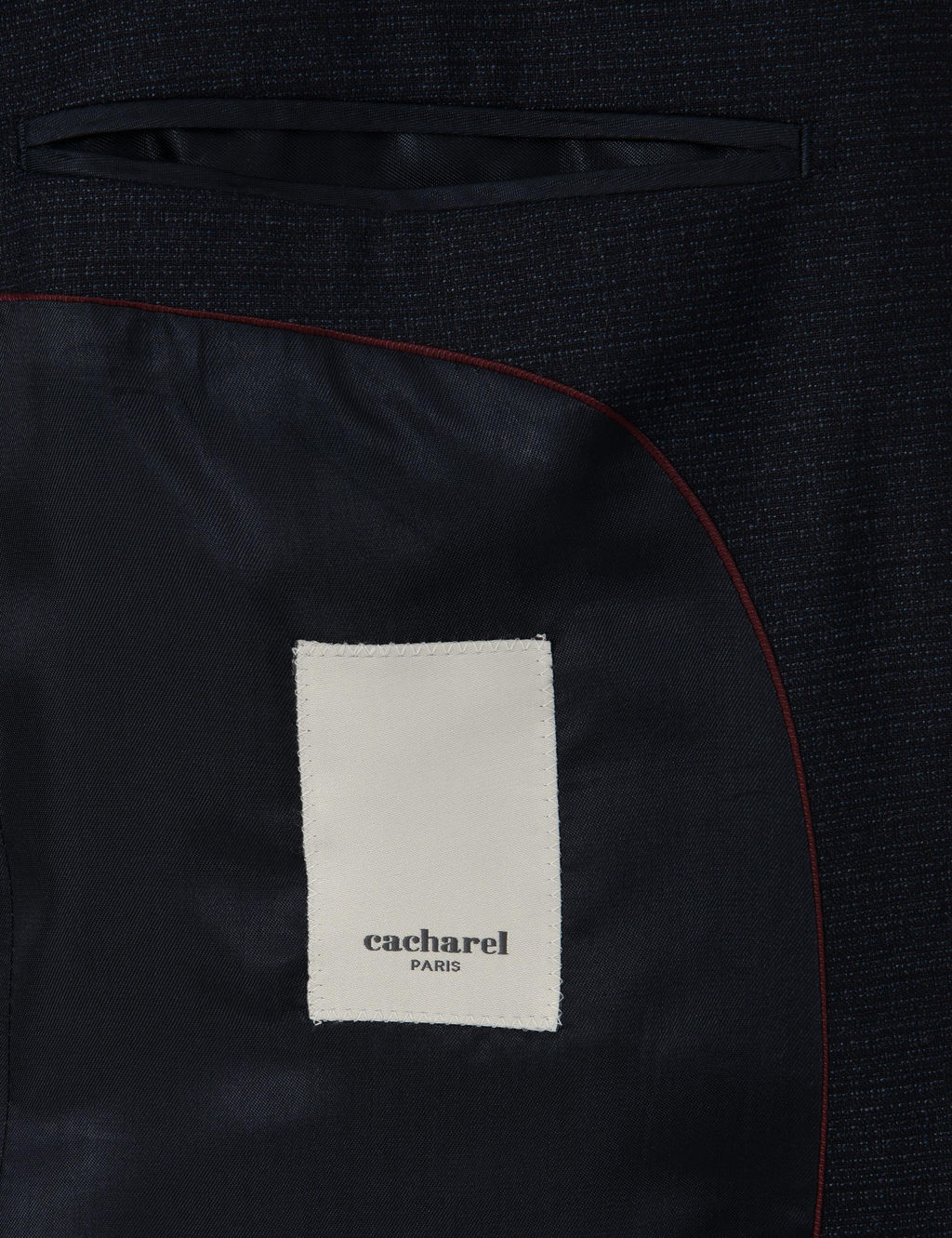 Lacivert Slim Fit Mikro Desenli Mono Yaka Y_n Kar___ml_ Tak_m Elbise - Cacharel фото 6