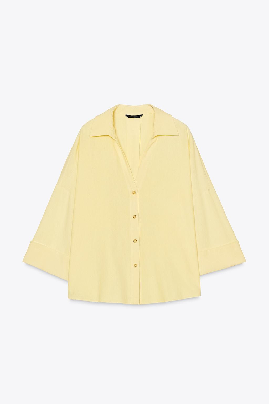 WIDE-SLEEVE LINEN BLEND SHIRT - Zara фото 8