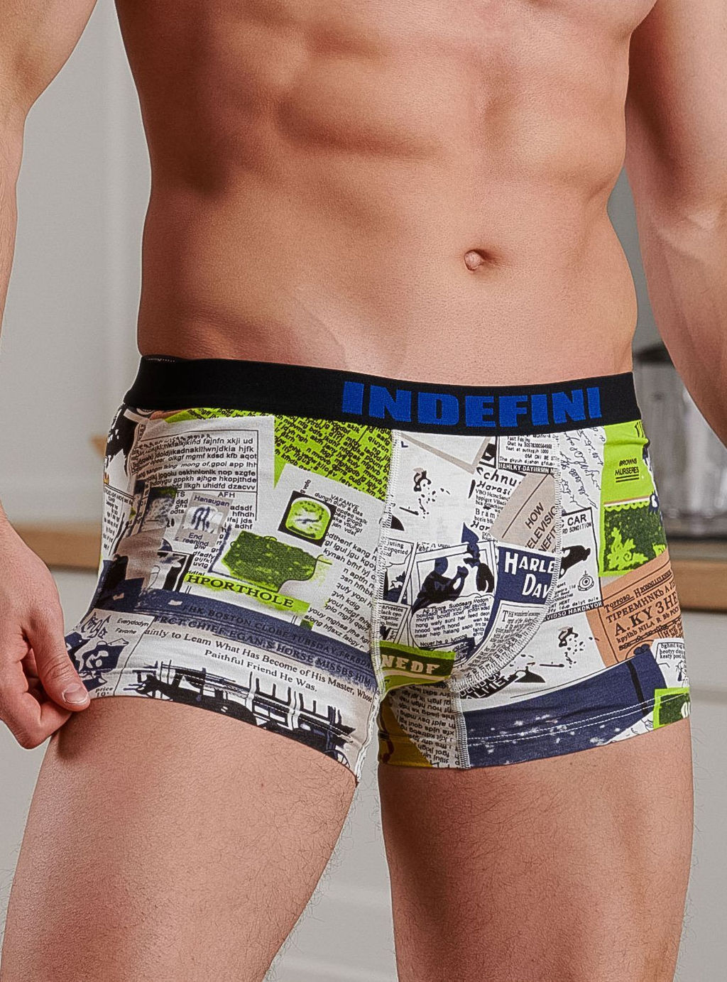 Трусы боксеры Indefini хлопок с эластаном  фото 3