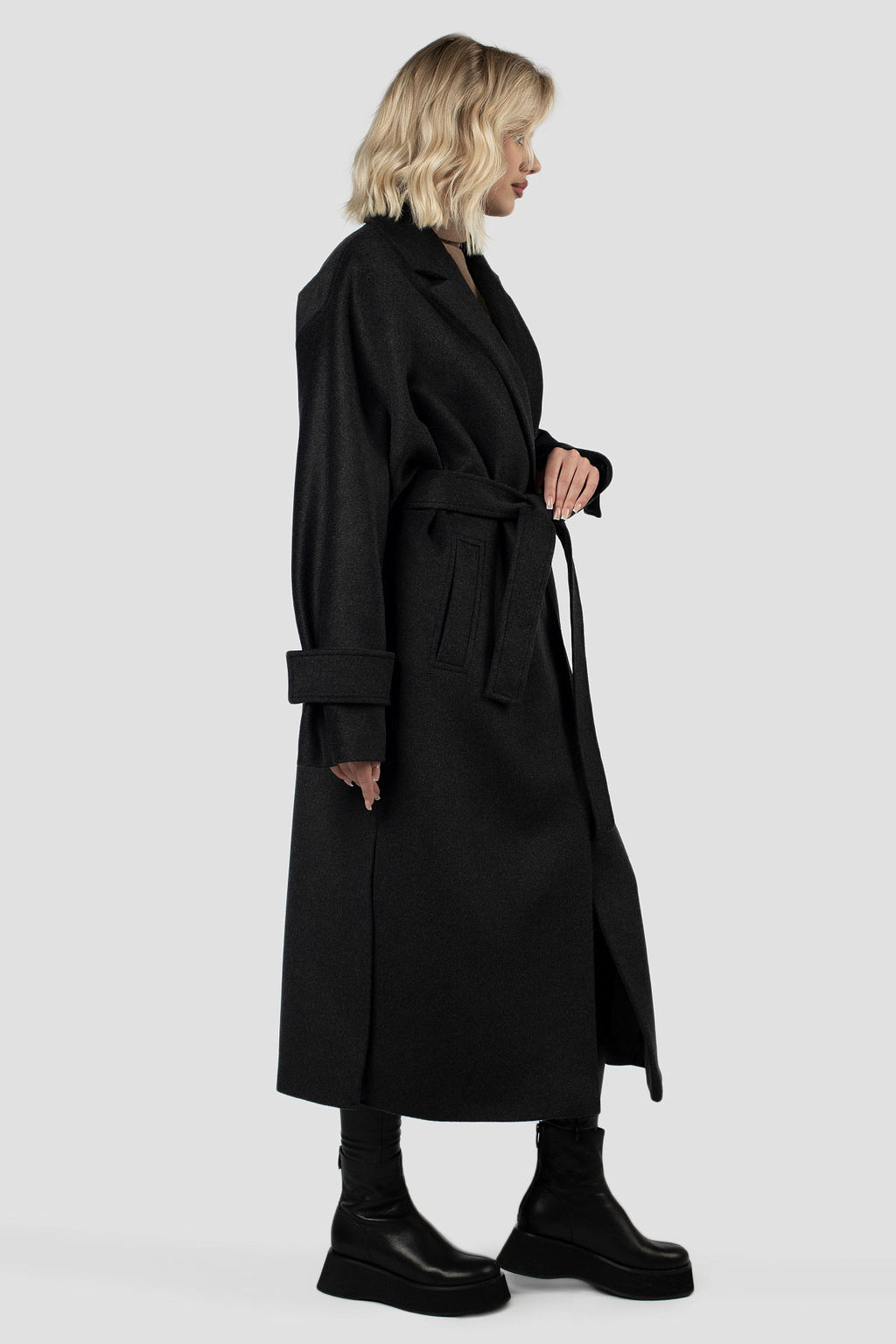 01-12013 Пальто женское демисезонное (пояс) - El podio фото 5