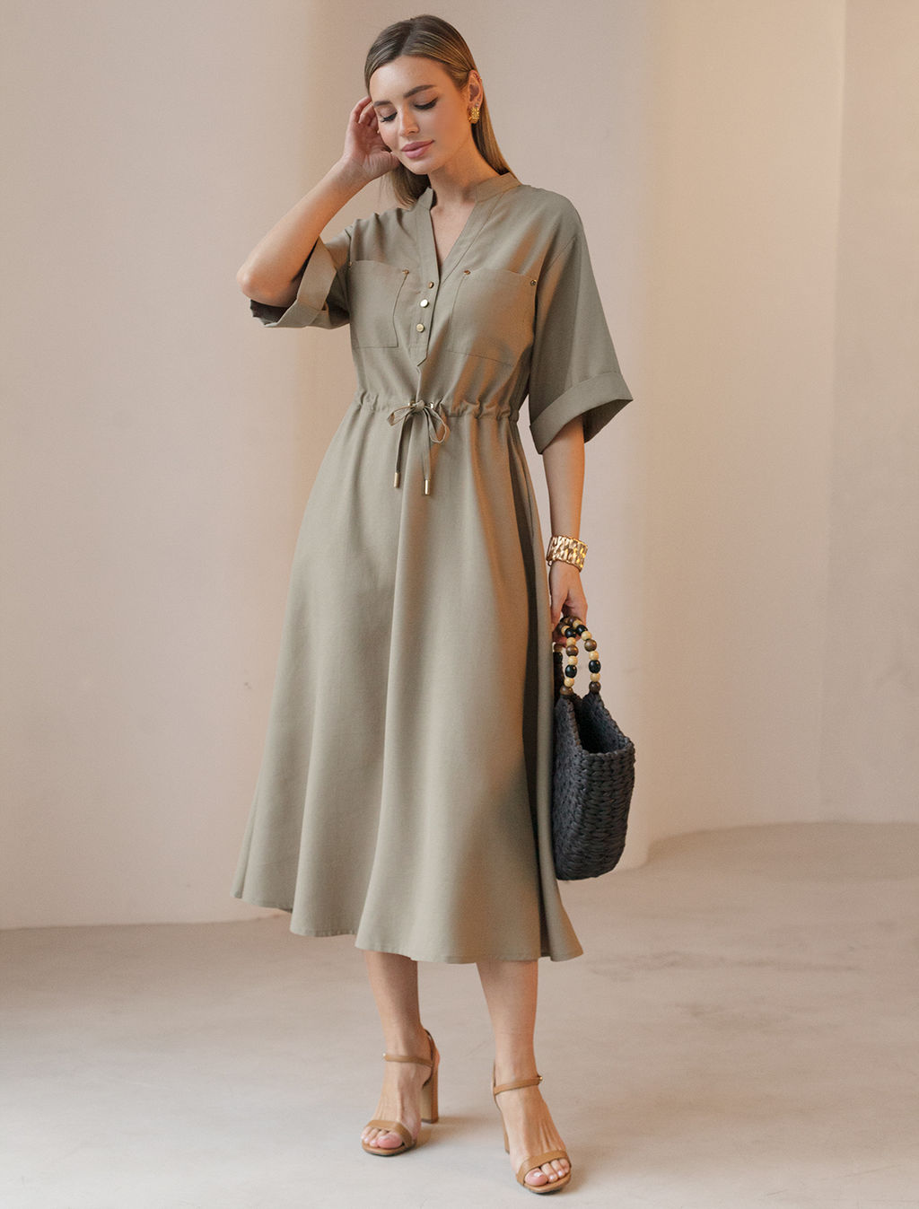 VILATTE / Платье-рубашка из плотного лиоцелла