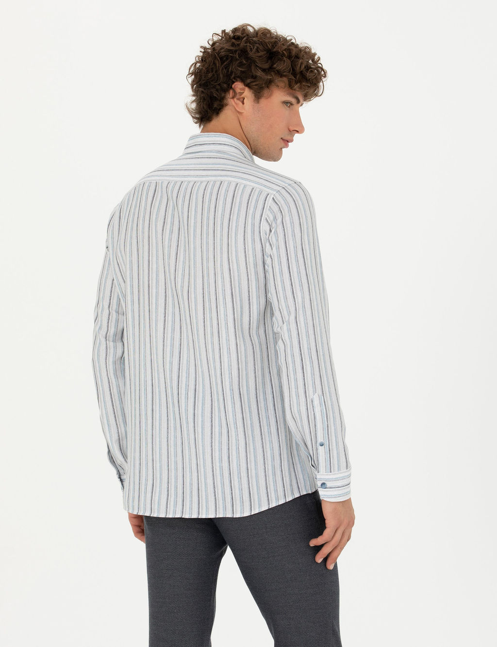 Рубашка Slim Fit синяя