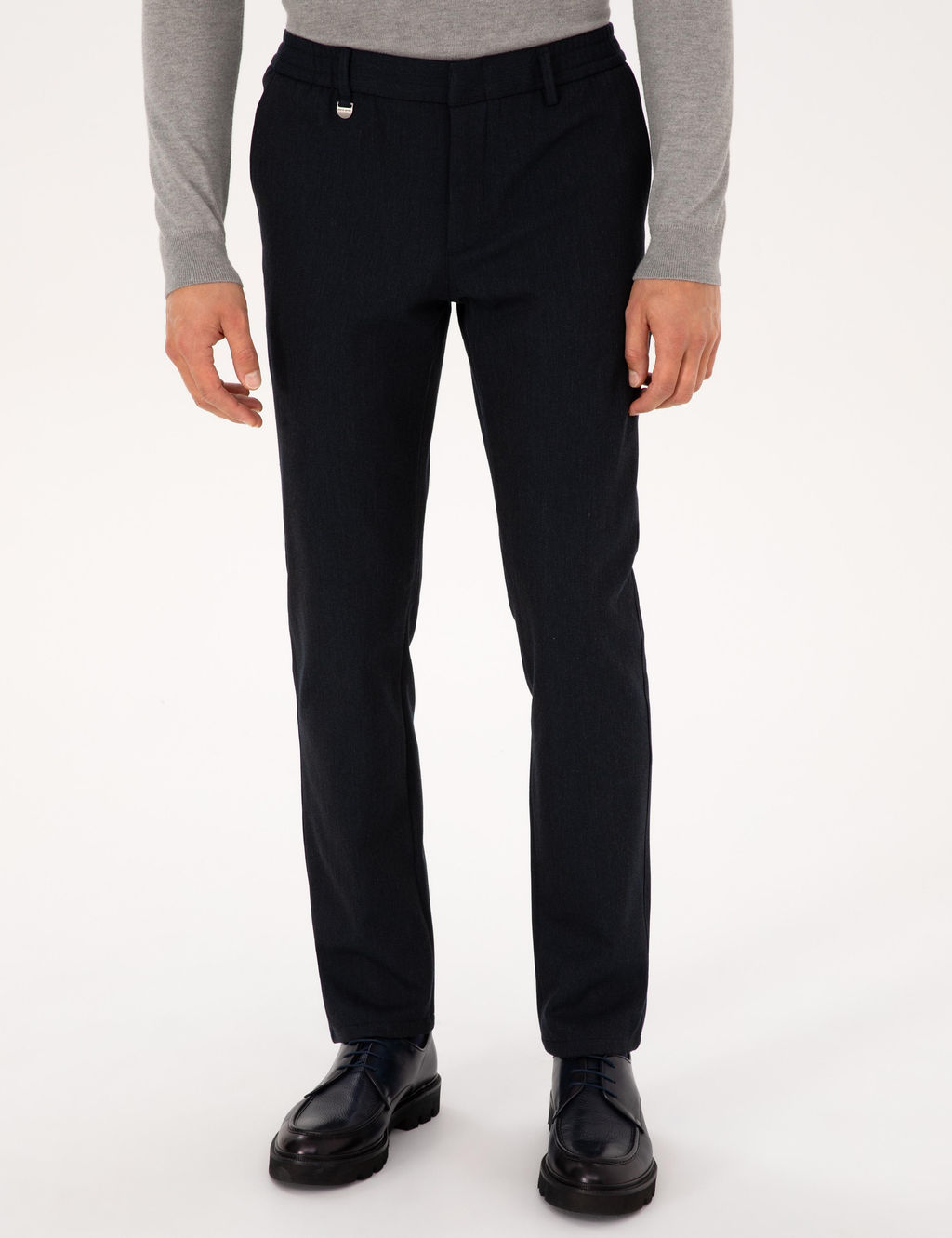 Lacivert Slim Fit Flanel Dokulu Kuma_ Pantolon - Pierre cardin фото 8