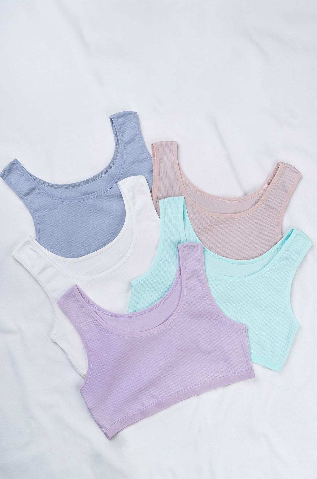 Майка-топ в рубчик для девочки 5шт. Happyfox