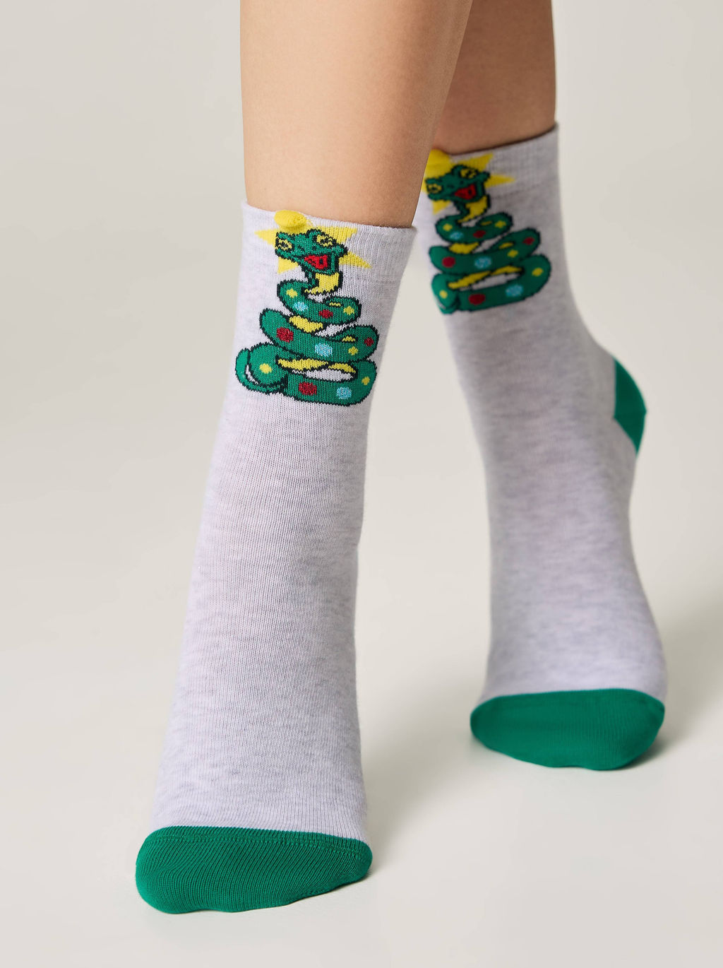 Цена за 2 пары. Носки новогодние светло-серый - Conte elegant фото 2