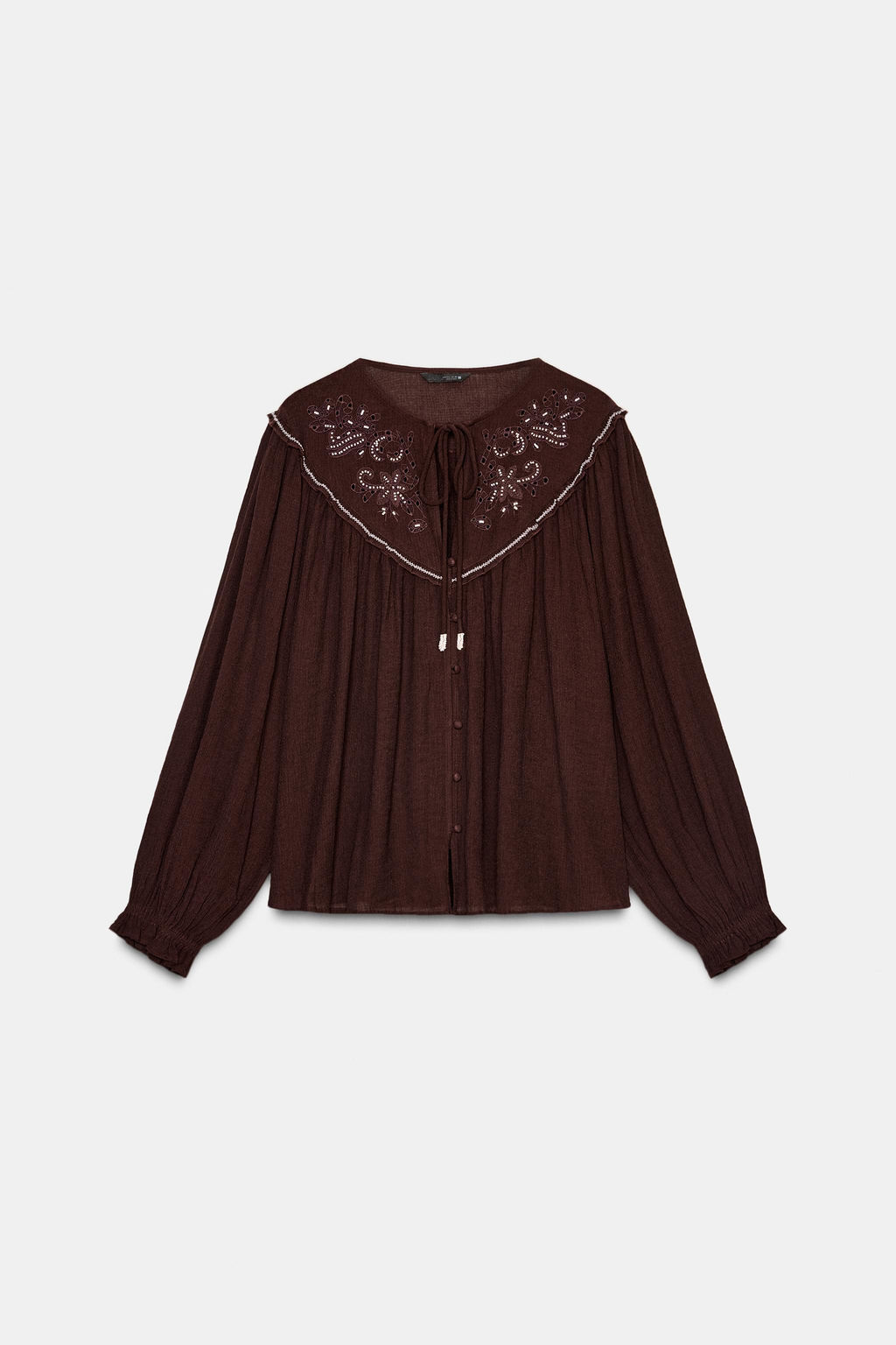 EMBROIDERED BLOUSE WITH BEADING - Zara фото 5