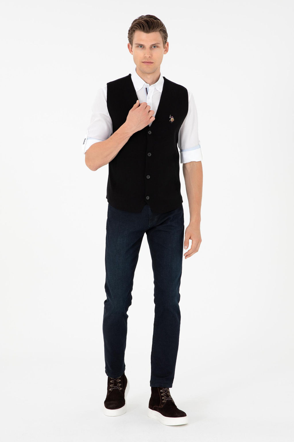 Мужской черный трикотажный кардиган Неожиданная скидка в корзине - U.s. polo assn фото 4