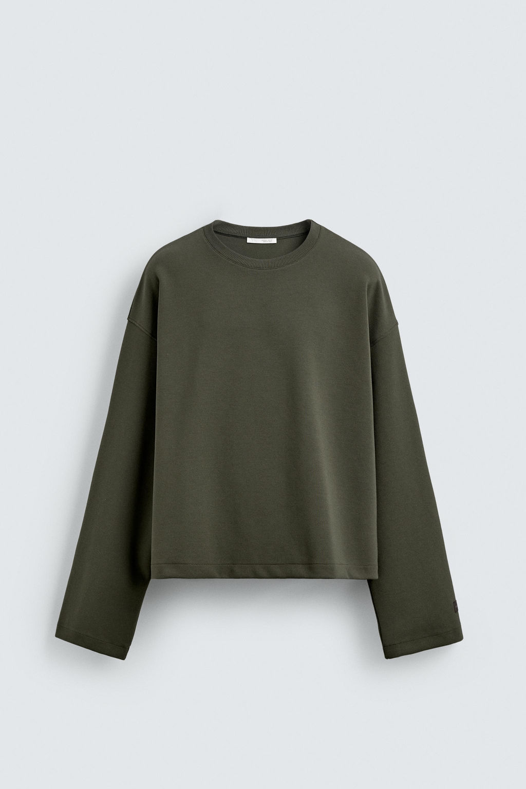 SUDADERA CROPPED FIT INTERLOCK / Verdoso - Zara фото 6