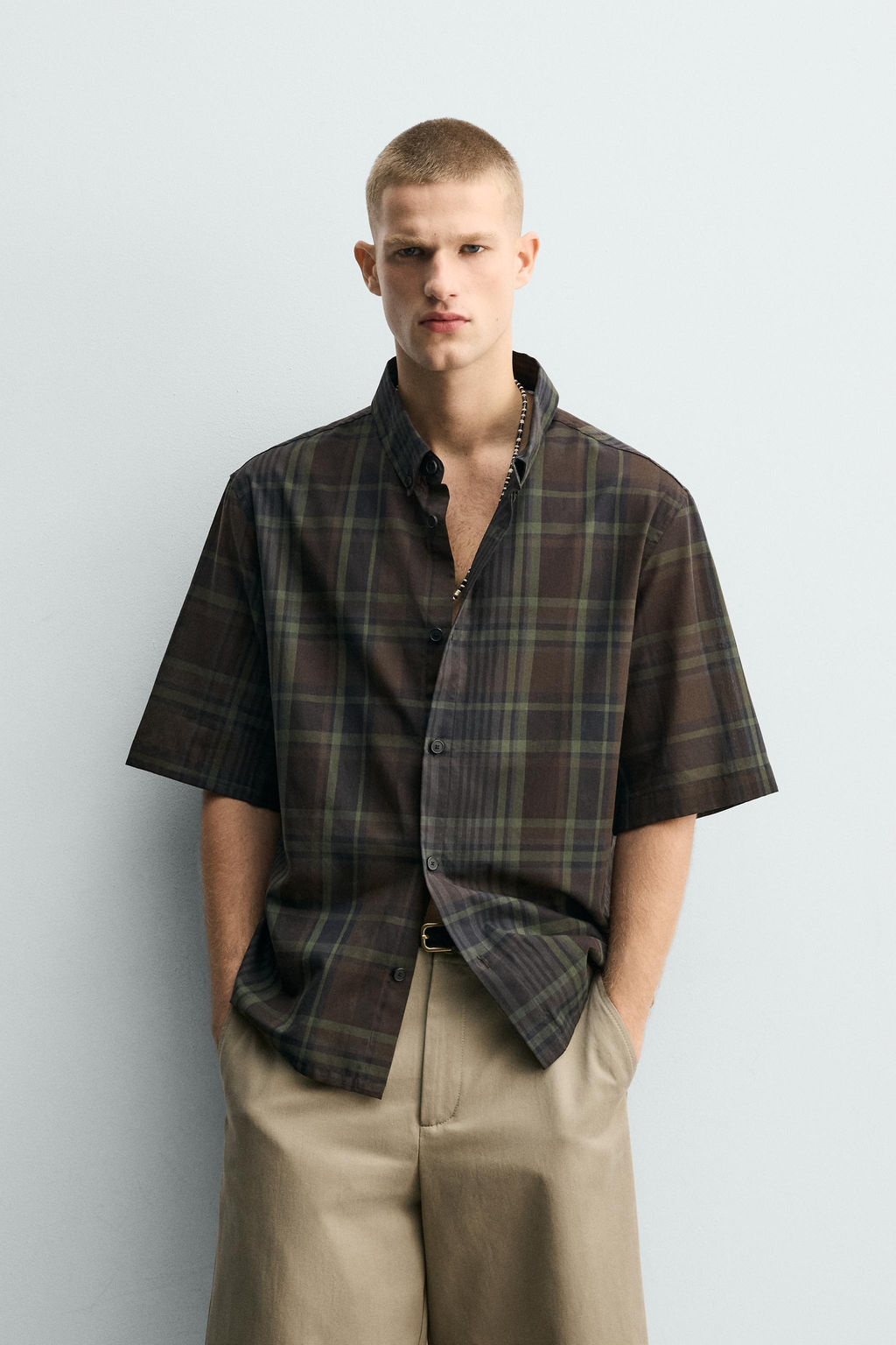 CAMISA REGULAR FIT CUADROS / Marr?n - Zara фото 2