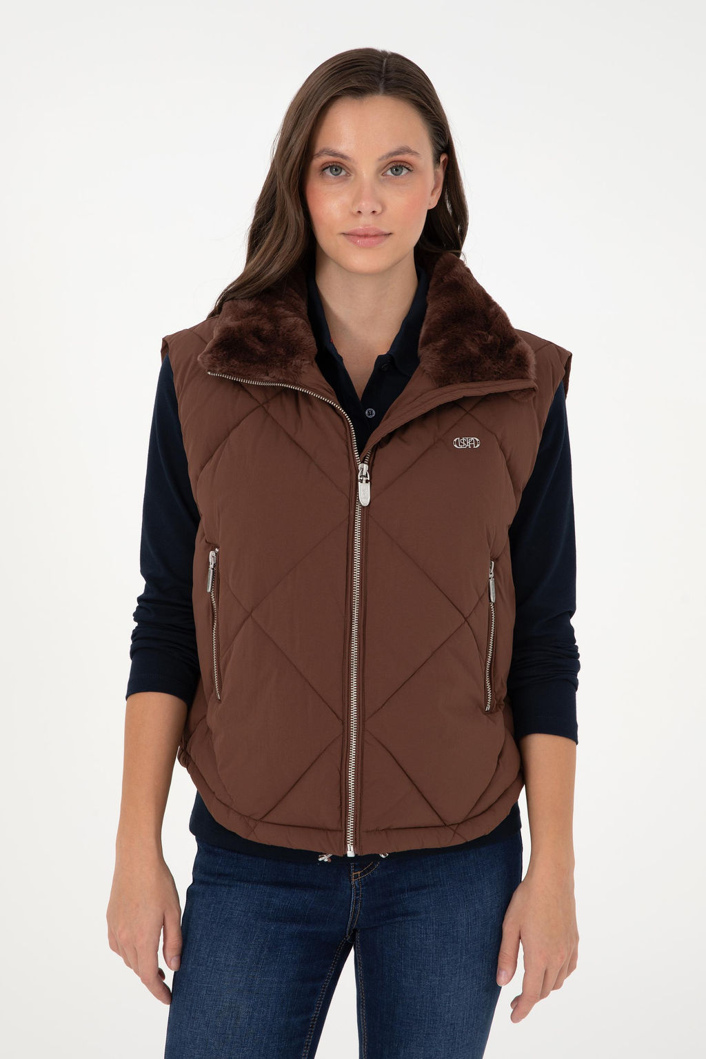 Женский коричневый жилет Неожиданная скидка в корзине - U.s. polo assn фото 3