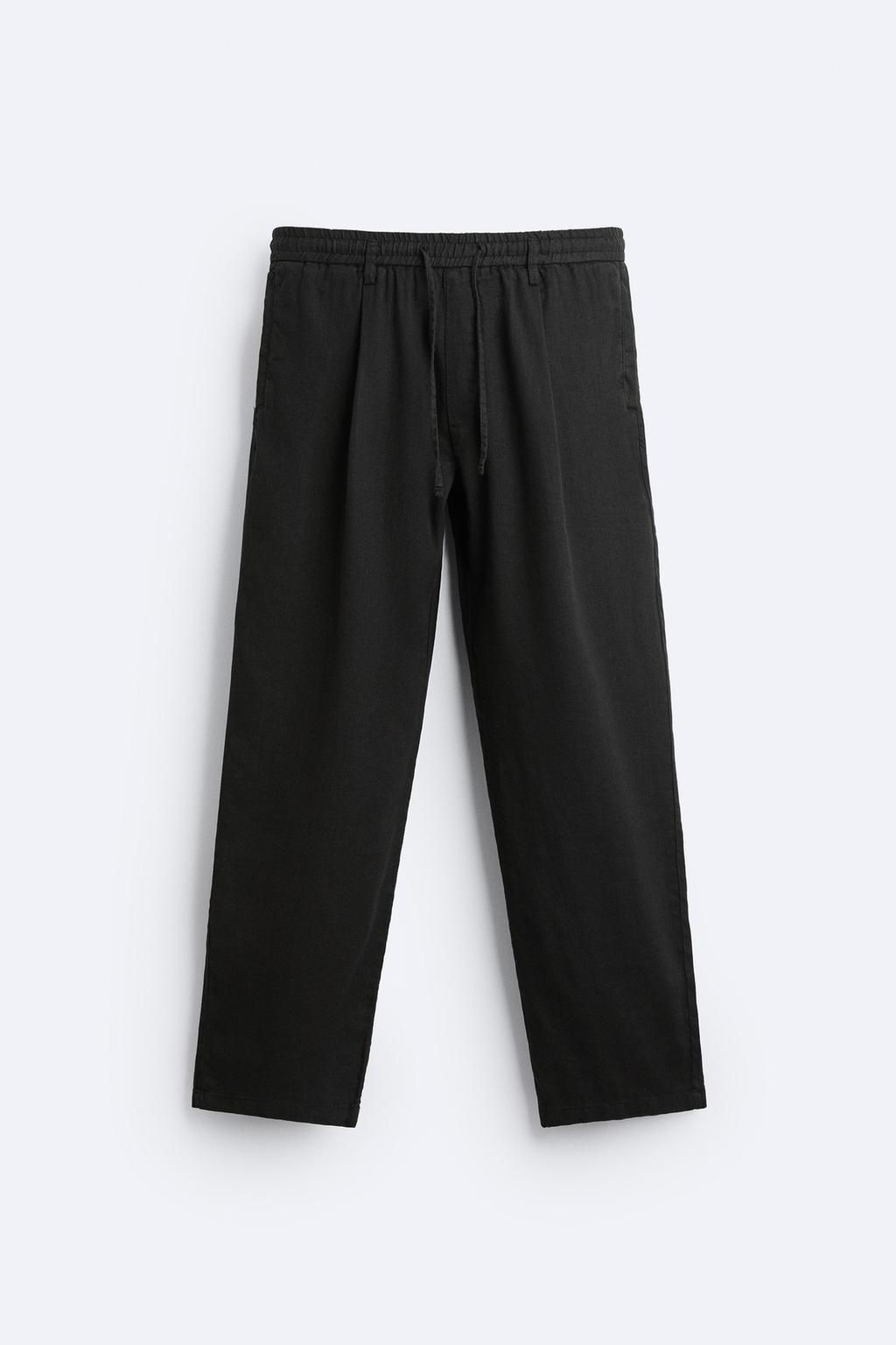 PLEATED COTTON - LINEN TROUSERS - Zara фото 17