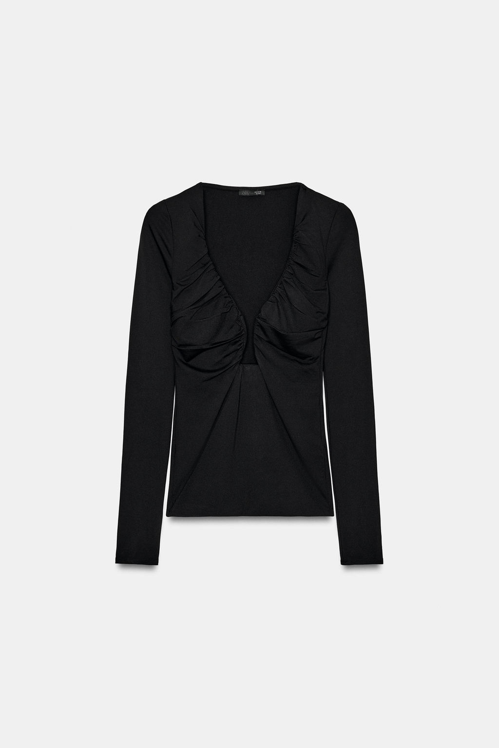 TOP DRAPEADO POLIAMIDA / Negro - Zara фото 7