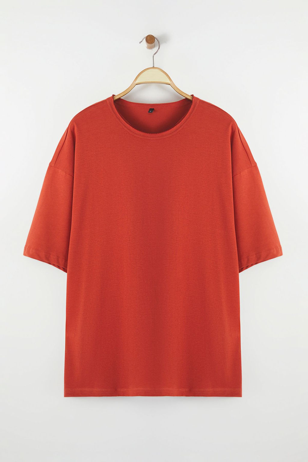 TRENDYOL MAN Kiremit Oversize/Genis Kesim Yaka Detayl? %100 Pamuklu T-Shirt TMNSS25TS00008 - Trendyolmilla фото 6