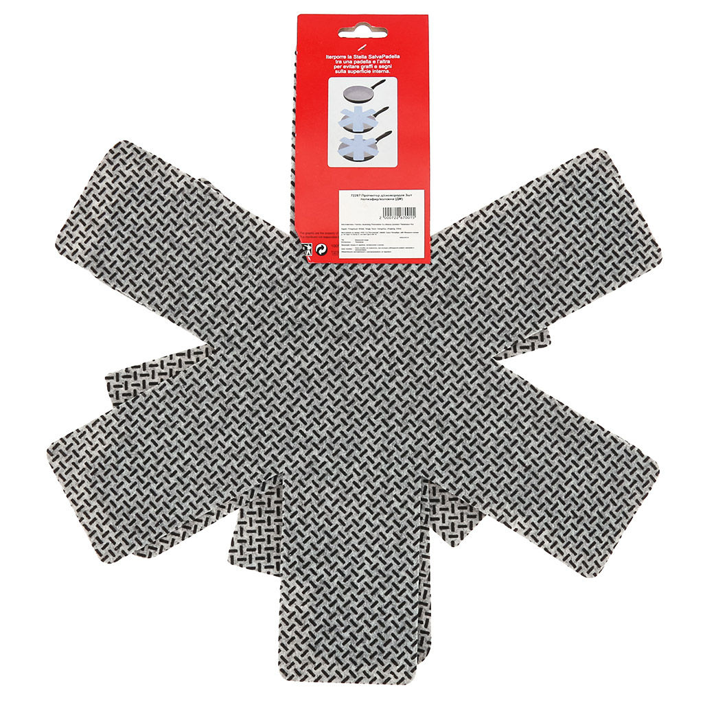 Протектор (вкладыш-разделитель) для сковородок набор 3 штуки: д26см; д35см; 38см, полиэфирное волокно, на картоне (Китай) - Домашняя мода фото 2