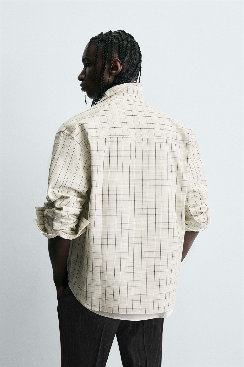 TEXTURED CHECK OVERSHIRT - Zara фото 4