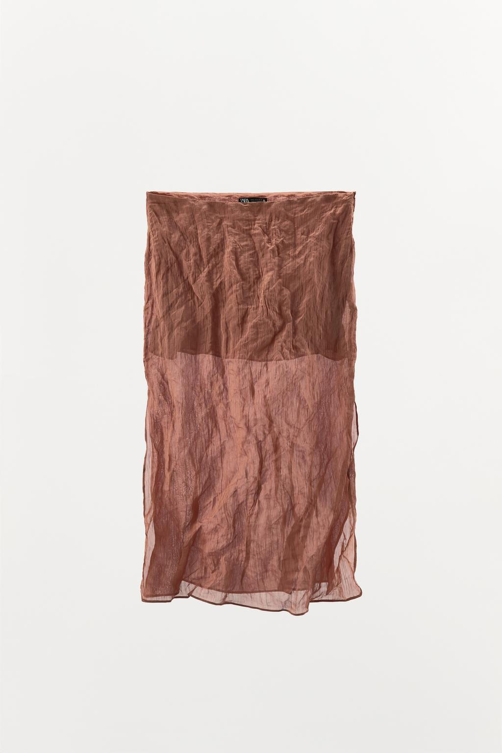 METALLIC THREAD TEXTURE SKIRT WITH SLITS - Zara фото 3