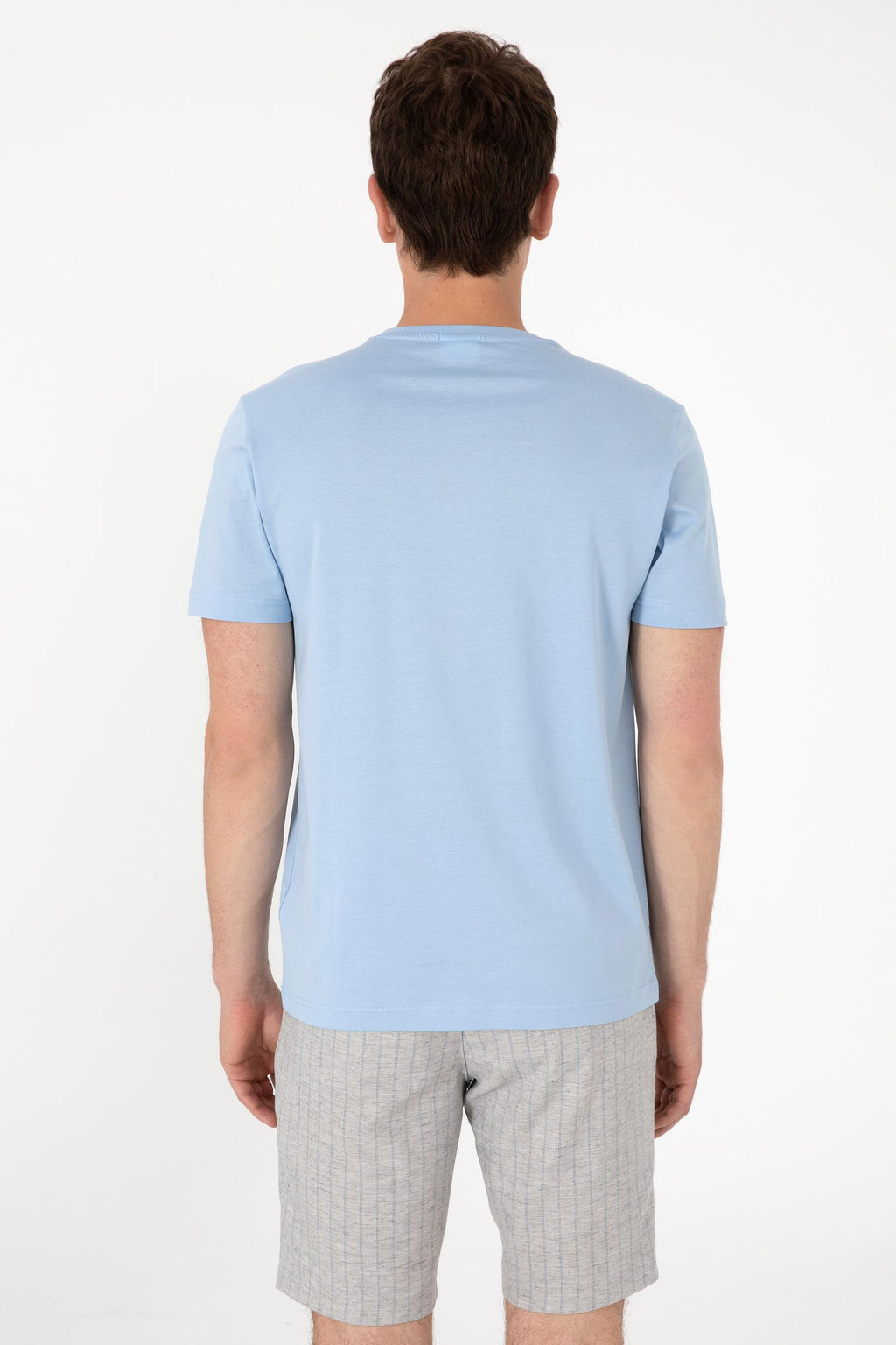 Erkek Regular Fit Bisiklet Yaka A__k Mavi Basic Ti__rt Sepette S_rpriz _ndirim - U.s. polo assn фото 12