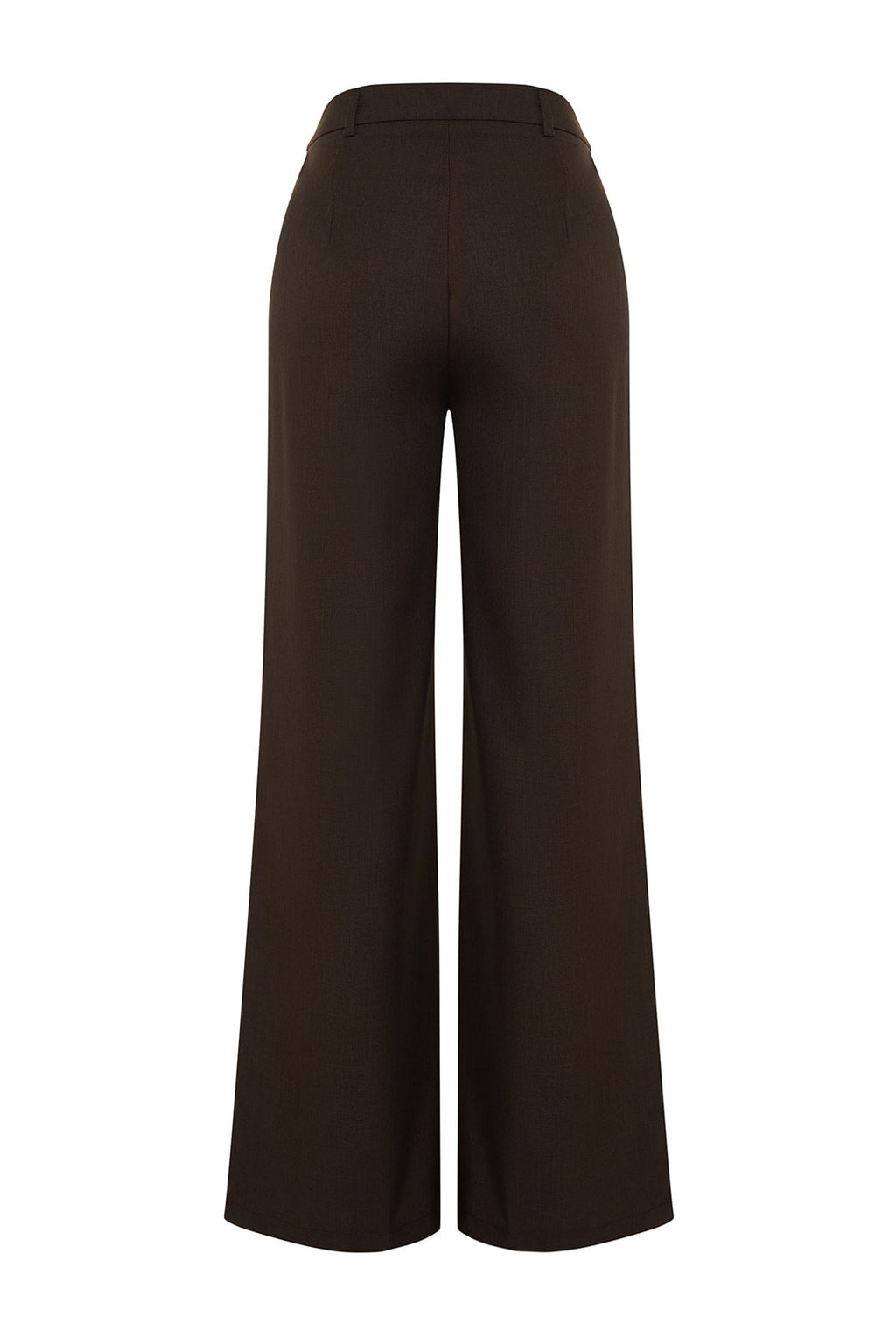 Kahverengi Wide Leg/Genis Paca Pilili Dokuma Kumas Pantolon TWOAW22PL0475 Palazzo