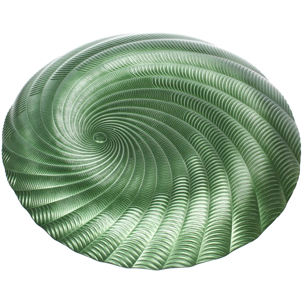 Тарелка стеклянная "Фьюжн" 32см изумрудный перламутр